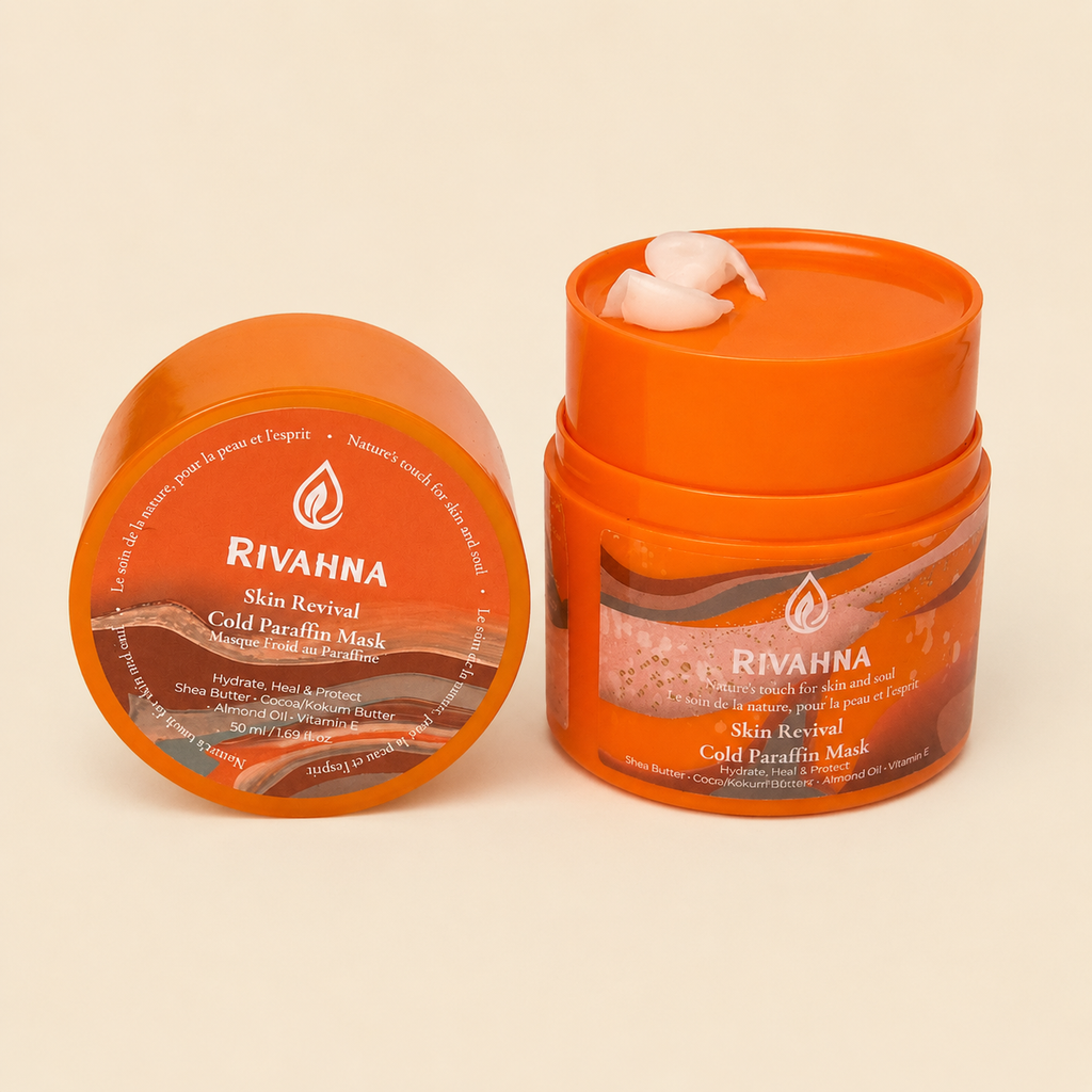 Rivahna Cold Paraffin Mask no-heat hydration treatment for dry hands, feet, heels, elbows and rough skin made in Canada